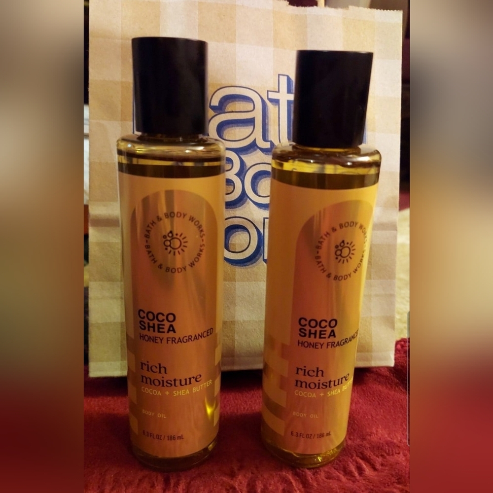 Coco shea honey fragranced body oils by bath and body works